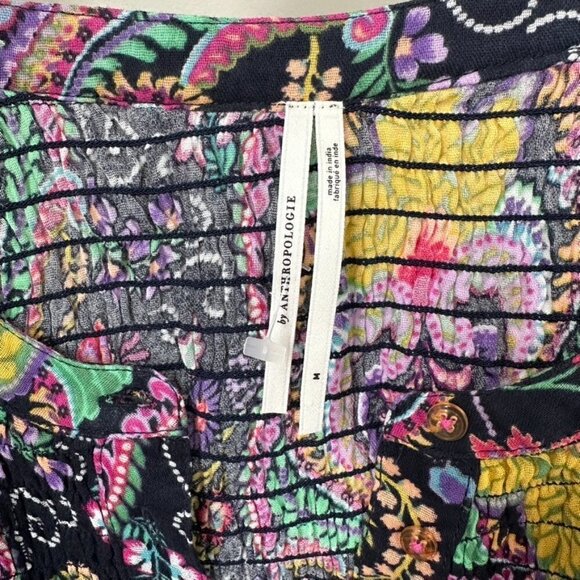 Anthropologie Vibrant Paisley Cover Up Tunic Top Size Medium - Picture 8 of 13